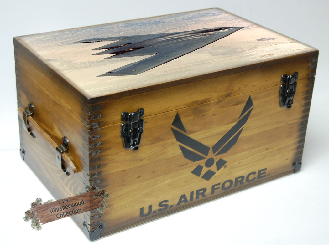 Air Force Keepsake Footlocker - Relic Wood